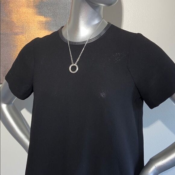 Madewell  Blouse Leather Collar in Black Size XS - Picture 5 of 10